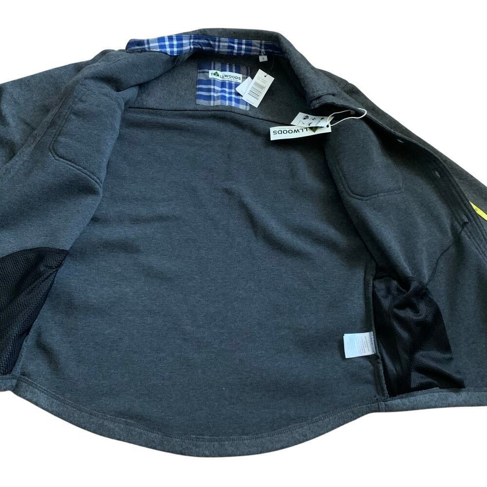 Tallwoods Gray Fleece Button Down Shirt Shacket Size S NWT Outdoor - Picture 3 of 8